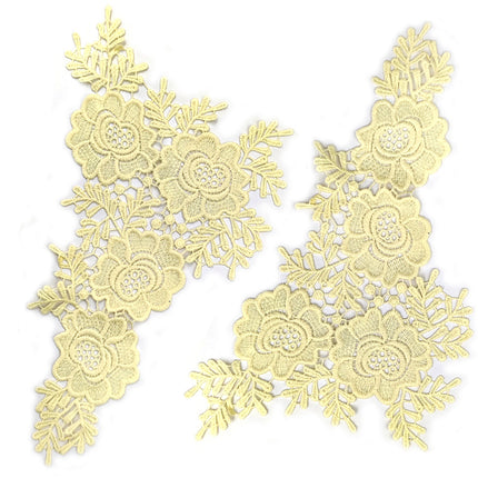 SUPERVALUECHOICE HCSEYB00133 Pair of Floral Embroidery Patches Matching Set