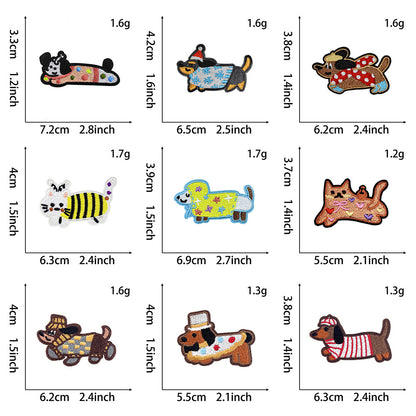 SUPERVALUECHOICE HCSEYB00028 Cartoon Dachshund Embroidered Fabric Patches