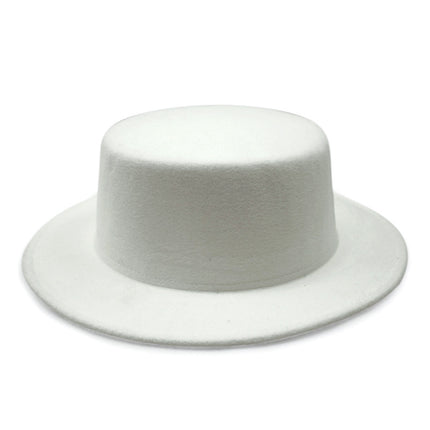 SUPERVALUECHOICE HCSEK00044 Vintage Flat Top Fedora Hat Wide Brim Jazz Style Unisex Cap