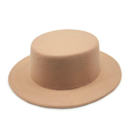 SUPERVALUECHOICE HCSEK00044 Vintage Flat Top Fedora Hat Wide Brim Jazz Style Unisex Cap