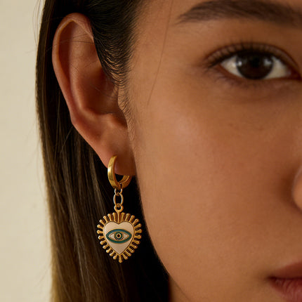 SUPERVALUECHOICE HCSETA00029 Heart-Shaped Devil's Eye Earrings