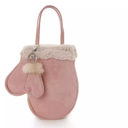 SuperValueChoice HCSEFA00039 Faux Shearling Suede Tote Bag Vintage Soft Plush Crossbody Purse