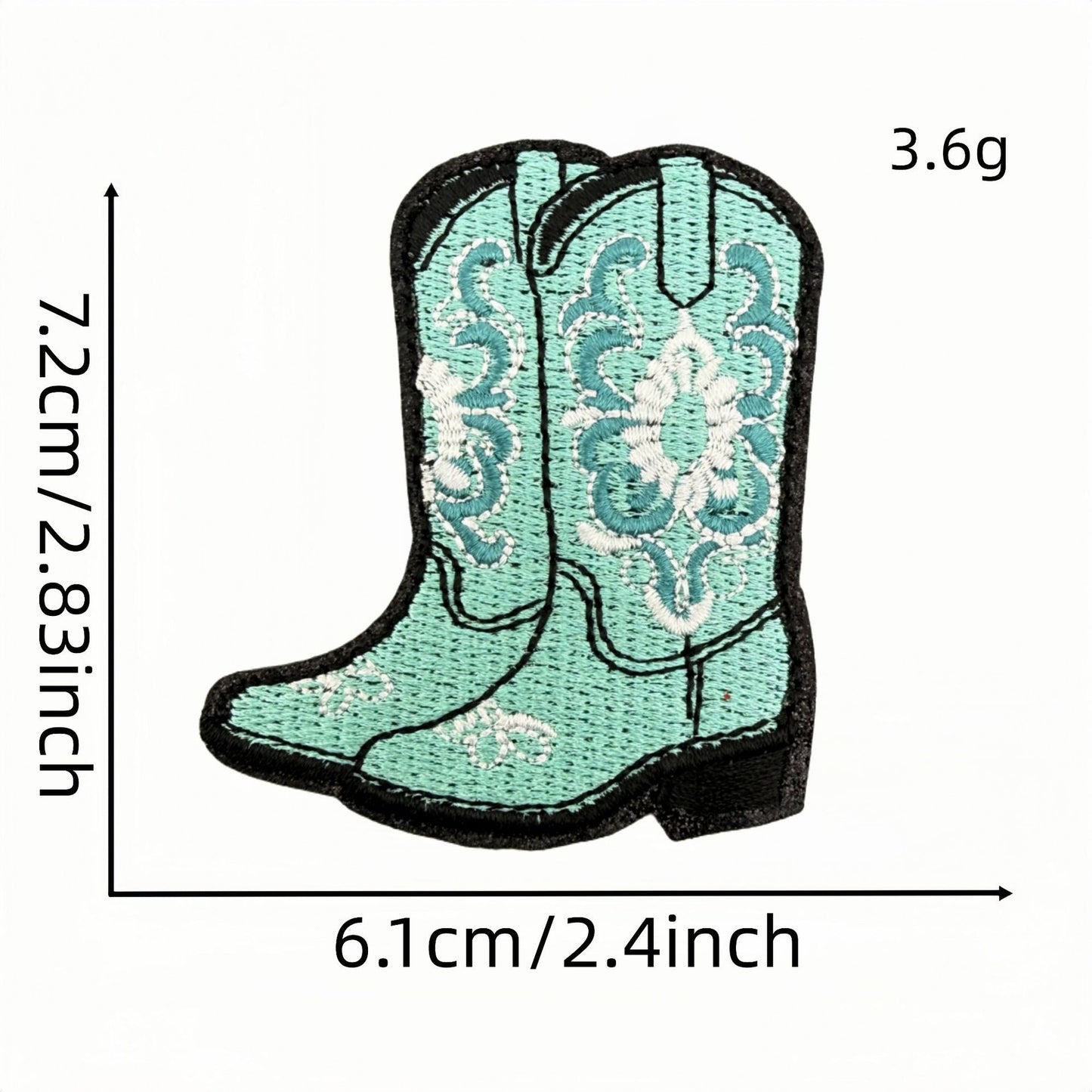 SUPERVALUECHOICE HCSEYSB00006 12 Pack Turquoise Western Cowgirl Iron On Patches Cow Skull Cowboy Hat Boot Cross Embroidered Appliques for Jacket Hat Backpack Clothing DIY Decor