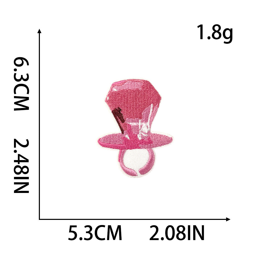 SUPERVALUECHOICE HCSEYB00014 Sweet and Edgy Pink Embroidered Fabric Patch