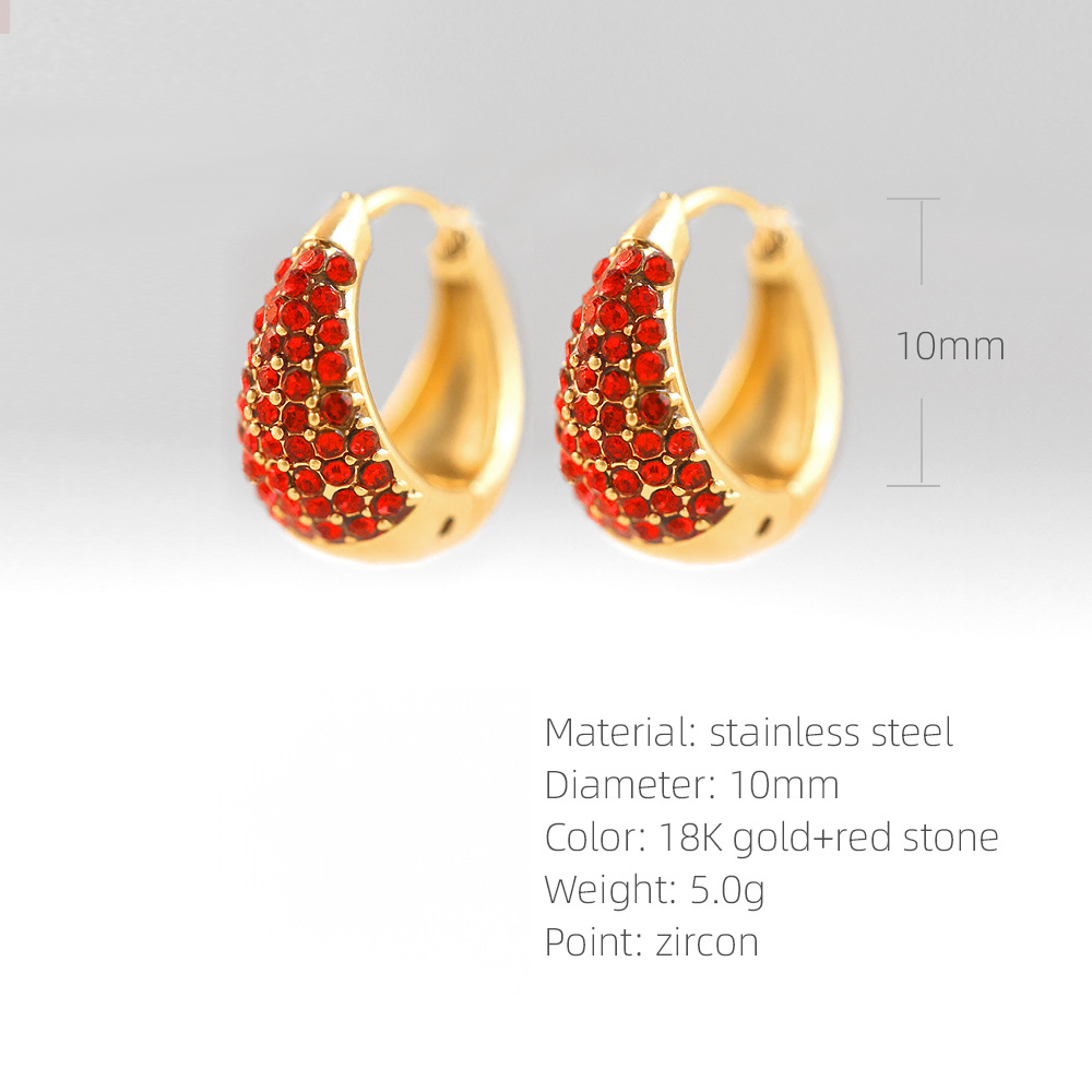 SUPERVALUECHOICE HCSETA00008 U-shaped zircon earrings