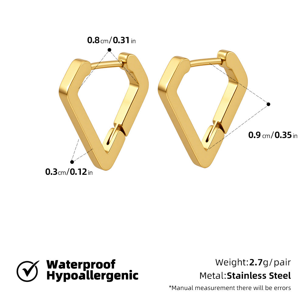 SUPERVALUECHOICE HCSETA00027 Diamond-studded triangle earrings