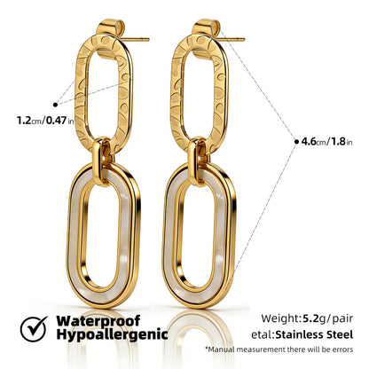 SUPERVALUECHOICE HCSETB00003 Double-Circle Shell-Inlaid Earrings