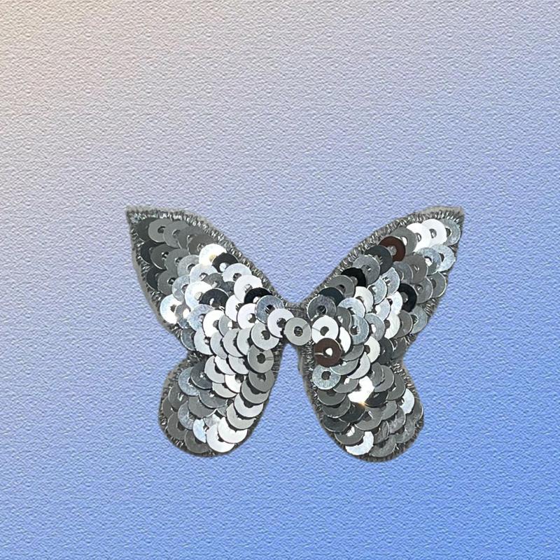 SUPERVALUECHOICE HCSEYC00016 Denim Shiny sequin Butterfly embroidery clothing fabric patches