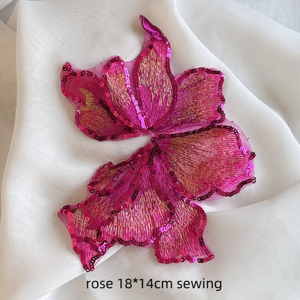 SUPERVALUECHOICE HCSEYC00011 Sequin Flower Embroidered Lace Fabric Patch