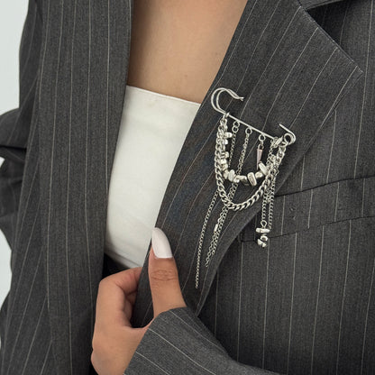 SUPERVALUECHOICE HCSESA00006 Fashionable Irregular CCB Fringe Chain Brooch