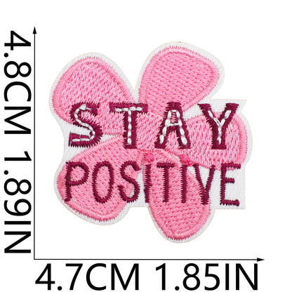 SUPERVALUECHOICE HCSEYSB000020 22Pcs Positive Motivational Slogan Embroidered Iron On Patches Clothing DIY Appliques
