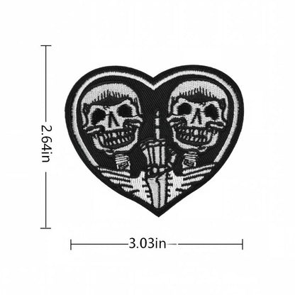 SUPERVALUECHOICE HCSEYSB000024 24Pcs Gothic Skull Punk Embroidered Iron On Patches Street Wear DIY Clothing Appliques