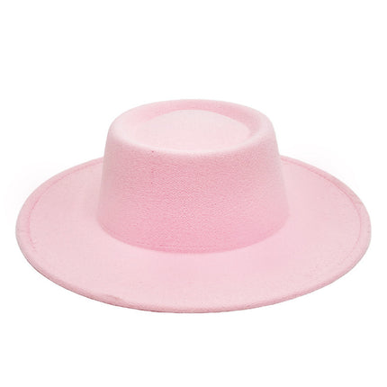 SUPERVALUECHOICE HCSEK00041 Vegan suede  Top Fedora Wool Felt Hat for Women & Men
