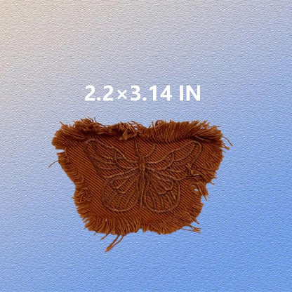 SUPERVALUECHOICE HCSEYE00003 Denim Butterfly  Heart embroidery clothing fabric patches