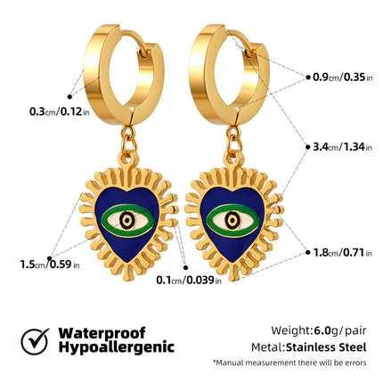 SUPERVALUECHOICE HCSETA00029 Heart-Shaped Devil's Eye Earrings