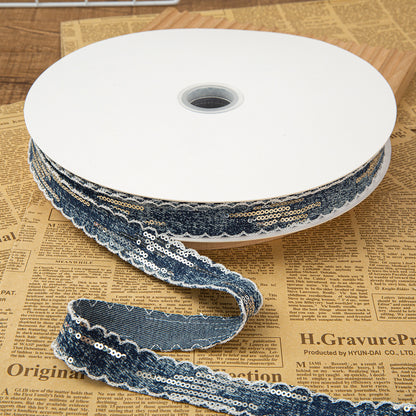 SuperValueChoice HCSEOA011 Denim Thread Decorative Ribbon for Dress Hair Accessory DIY Sewing Craft , width 0.98in width