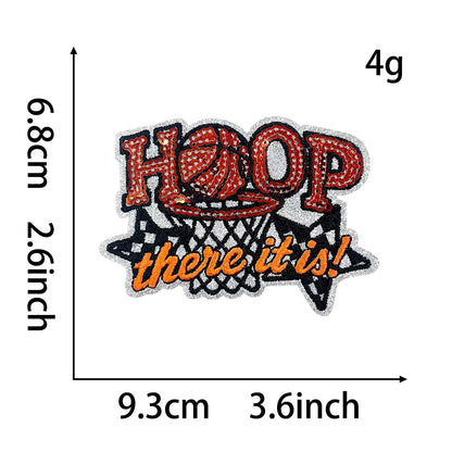 SUPERVALUECHOICE HCSEYC00004 Basketball sequin embroidered fabric patch