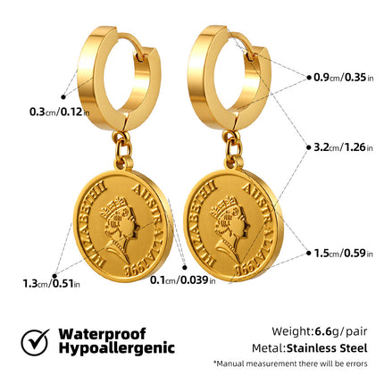 SUPERVALUECHOICE HCSETA00012 Vintage Gold Coin Earrings