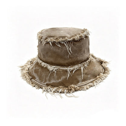SUPERVALUECHOICE HCSEK00013 Frayed Denim Bucket Hat Vintage Washed Distressed Wide Brim Sun Hat