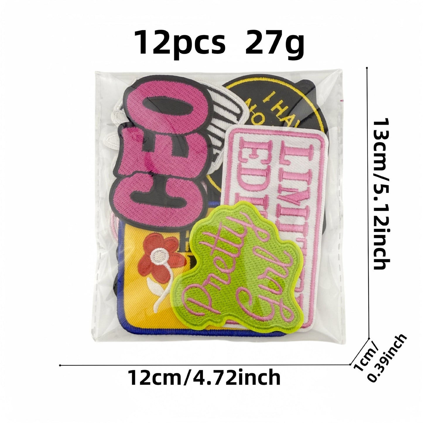 SUPERVALUECHOICE HCSEYSB00027 9Pcs Motivational Slogan Embroidered Iron On Patches Clothing DIY Decoration Appliques