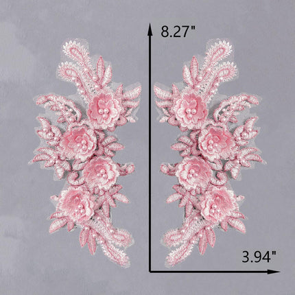 SUPERVALUECHOICE HCSEYB00134 Pair of Floral Embroidery Patches Matching Set