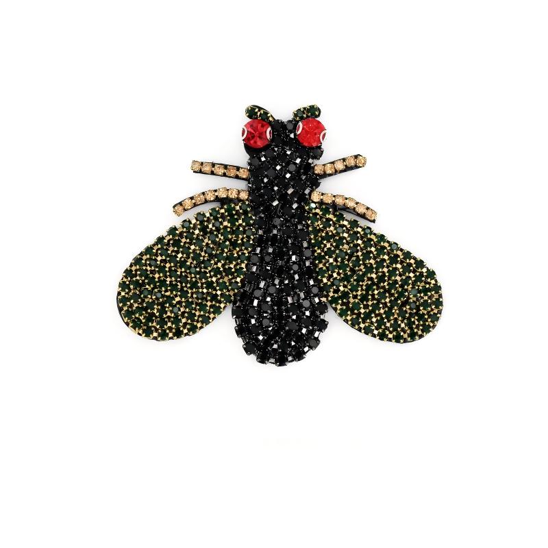 SUPÊR VÃLUE CHOICE  HCSEYD00006 Bee Rhinestone Crystal Applique Gold Black Beaded Insect Patch Sew On Embellishment for Jacket Jeans Tote Bag DIY Craft Decor