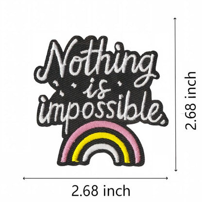 SUPERVALUECHOICE HCSEYSB000022 9Pcs Inspirational Quote Embroidered Iron On Patches Positive Slogan Clothing DIY Decor Appliques