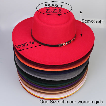 SUPERVALUECHOICE HCSEK00045 Vegan suede Top Fedora Hat Wool Felt Jazz Style Winter Unisex