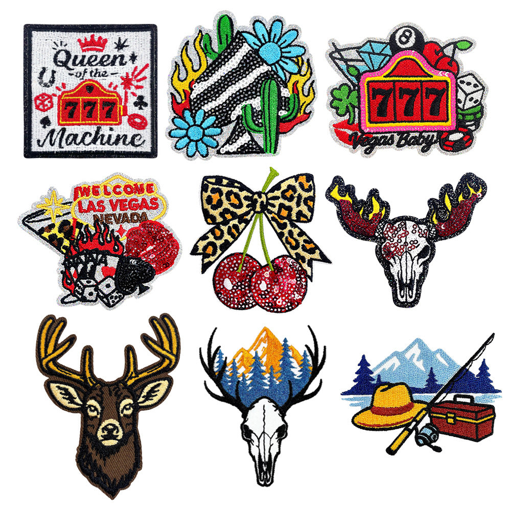SUPERVALUECHOICE HCSEYB00035 Outdoor Playing Card-Themed Embroidered Fabric Patches