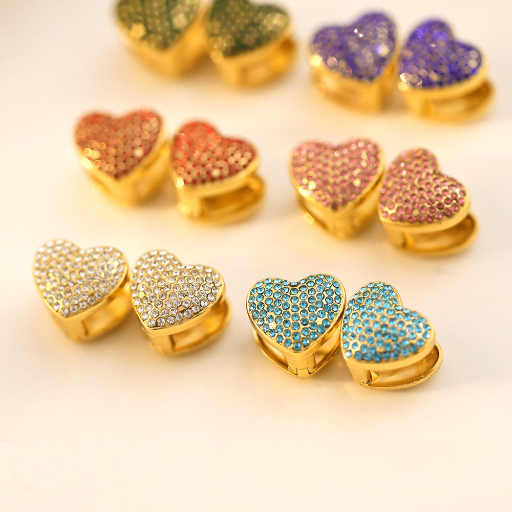 SUPERVALUECHOICE HCSETA00001 Heart-shaped zircon earrings