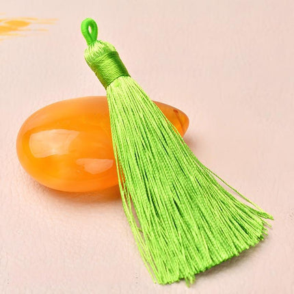 SUPERVALUECHOICE HCSEYE00013 3.15in Silky Short Tassel Charms, Multi-Color Handmade DIY Craft Tassels