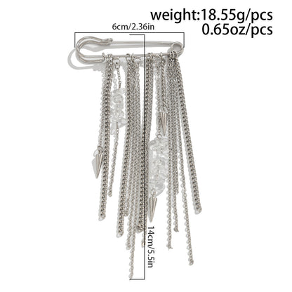 SUPERVALUECHOICE HCSESA00006 Fashionable Irregular CCB Fringe Chain Brooch
