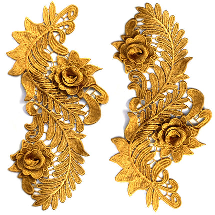 SUPERVALUECHOICE HCSEYB00138 Pair of Floral Embroidery Patches Matching Set