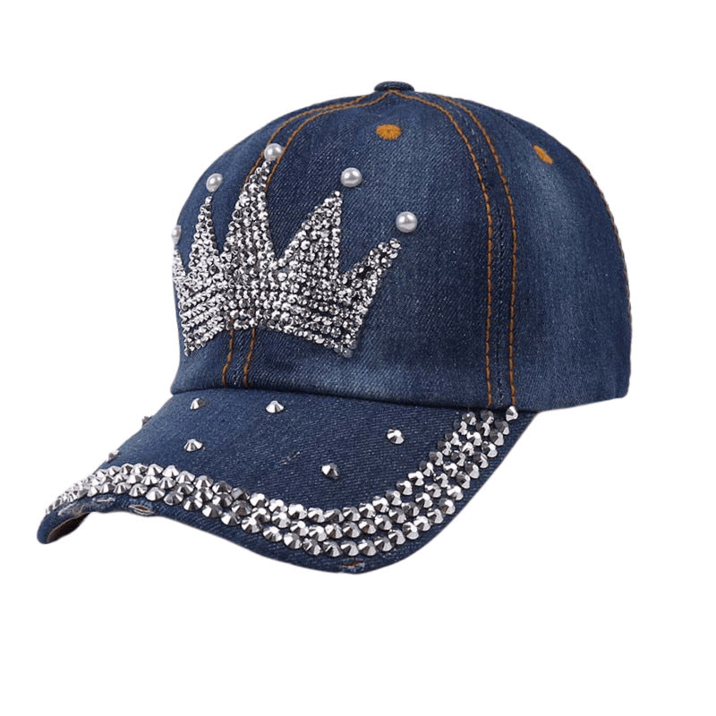 SUPERVALUECHOICE HCSEK00018 Rhinestone Pattern Denim Baseball Cap