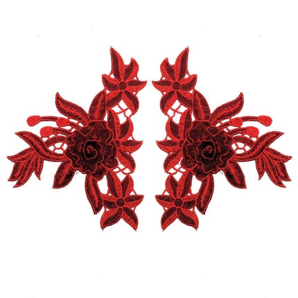 SUPERVALUECHOICE HCSEYB00121 Pair of Floral Embroidery Patches Matching Set
