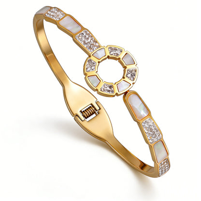 SUPÊR VÃLUE CHOICE HCSEX00023 Shell and Circle Snake Bone Bracelet