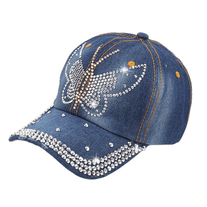 SUPERVALUECHOICE HCSEK00018 Rhinestone Pattern Denim Baseball Cap