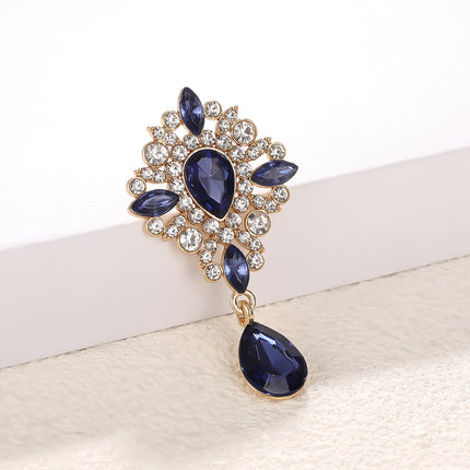 SUPERVALUECHOICE HCSESC00003 DIY Crafts Rhinestone Alloy Brooch Accessories Silver Flat Back 1.37*2.63inch Crystal Brooch Sparkling Crystal
