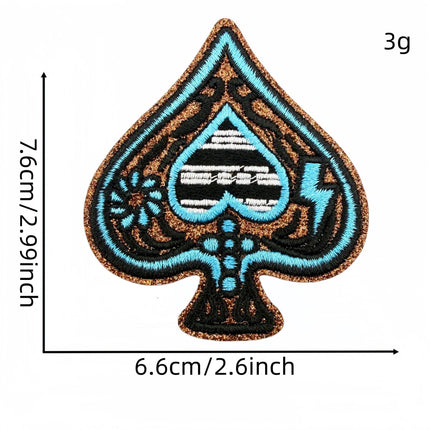 SUPERVALUECHOICE HCSEYSB000029 22Pcs Turquoise Western Cowboy Embroidered Iron On Patches Country Style Clothing DIY Appliques