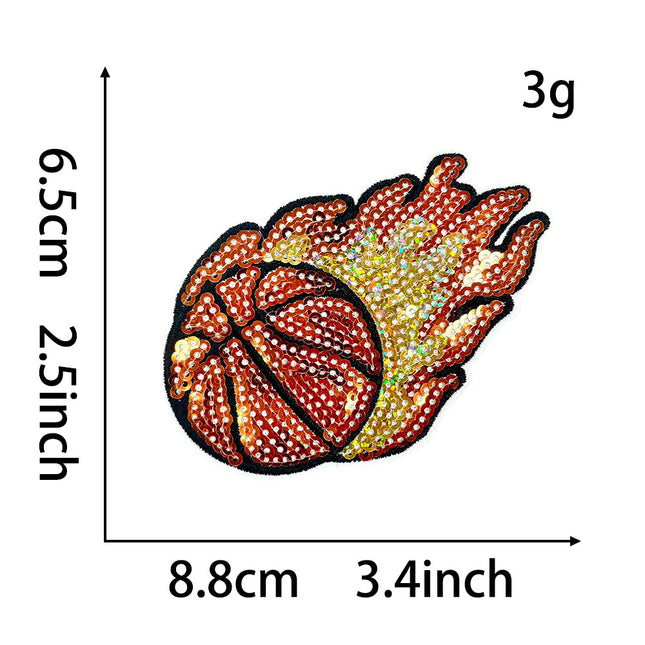 SUPERVALUECHOICE HCSEYC00004 Basketball sequin embroidered fabric patch
