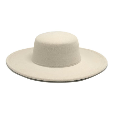 SUPERVALUECHOICE HCSEK00042 Vintage Wide Brim Flat Top Fedora Wool Felt Hat for Women & Men