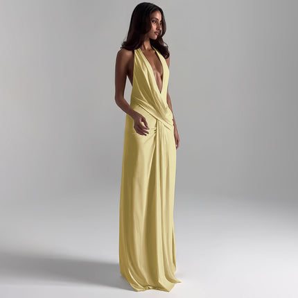 SUPERVALUECHOICE HCSEAA00070 Deep Neck Maxi Dress