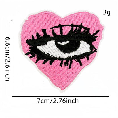 SUPERVALUECHOICE  HCSEYB00005 Sweet and Edgy Heart-Shaped Skull and Butterfly Embroidered Fabric Patch