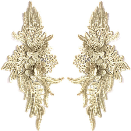 SUPERVALUECHOICE HCSEYB00132 Pair of Floral Embroidery Patches Matching Set