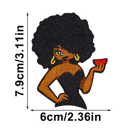 SUPERVALUECHOICE HCSEYSB00108 15Pcs Black Girl Magic Themed Embroidered Iron On Patches Apparel DIY Sewing Decor Appliques