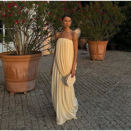 SUPERVALUECHOICE HCSEAA00065 Unique Design Loose Tube Top Maxi Dress