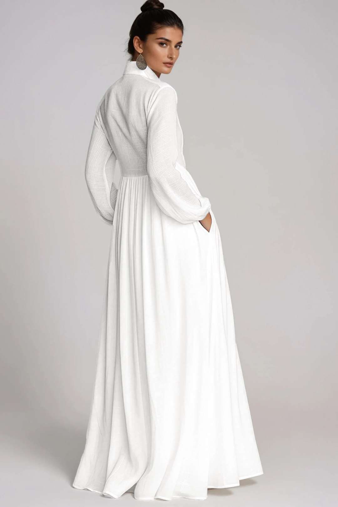 SUPERVALUECHOICE HCSEAA00012 Plunge Ruch Maxi Dress