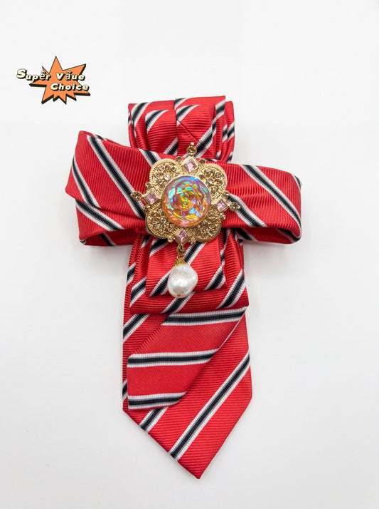 SUPERVALUECHOICE HCSEZA00019 Red and Black Striped Tie