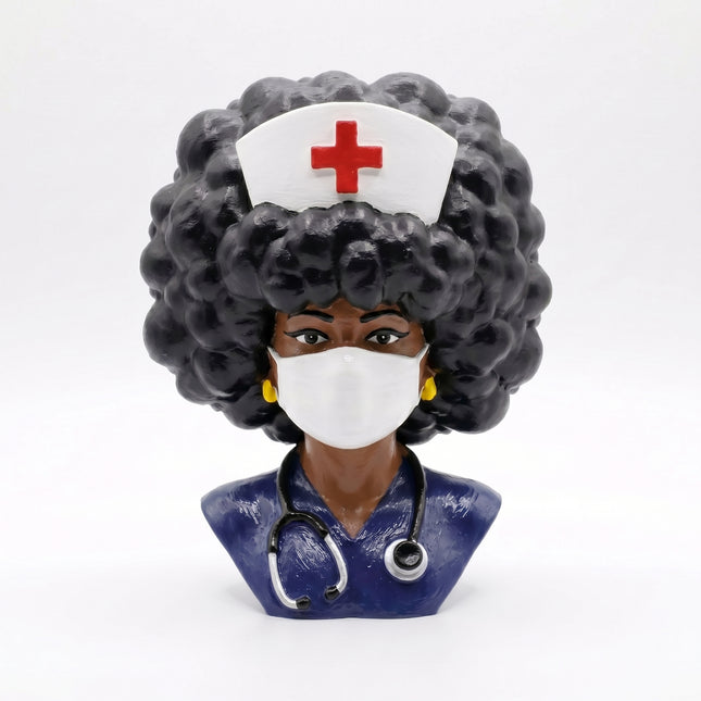 SUPERVALUECHOICE HCSEUA00058  Z-Paint Your Own Curly Hair Medical Lady Sculpture Blank Customizable Unfinished Resin Base for Brooch Keyring Making