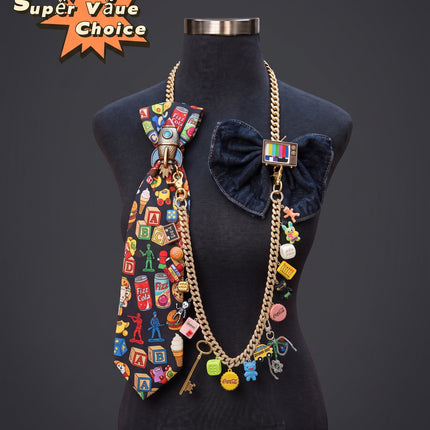 SUPERVALUECHOICE  CHRISTMAS HCSESD00007 Gold Diamond Studded Cuban Chain Bag Pendant
